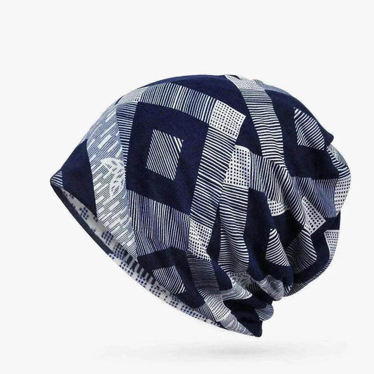 Hooded Cap And Bib Dual-use Men And Women Geometric Baotou Piled Hats - Velora