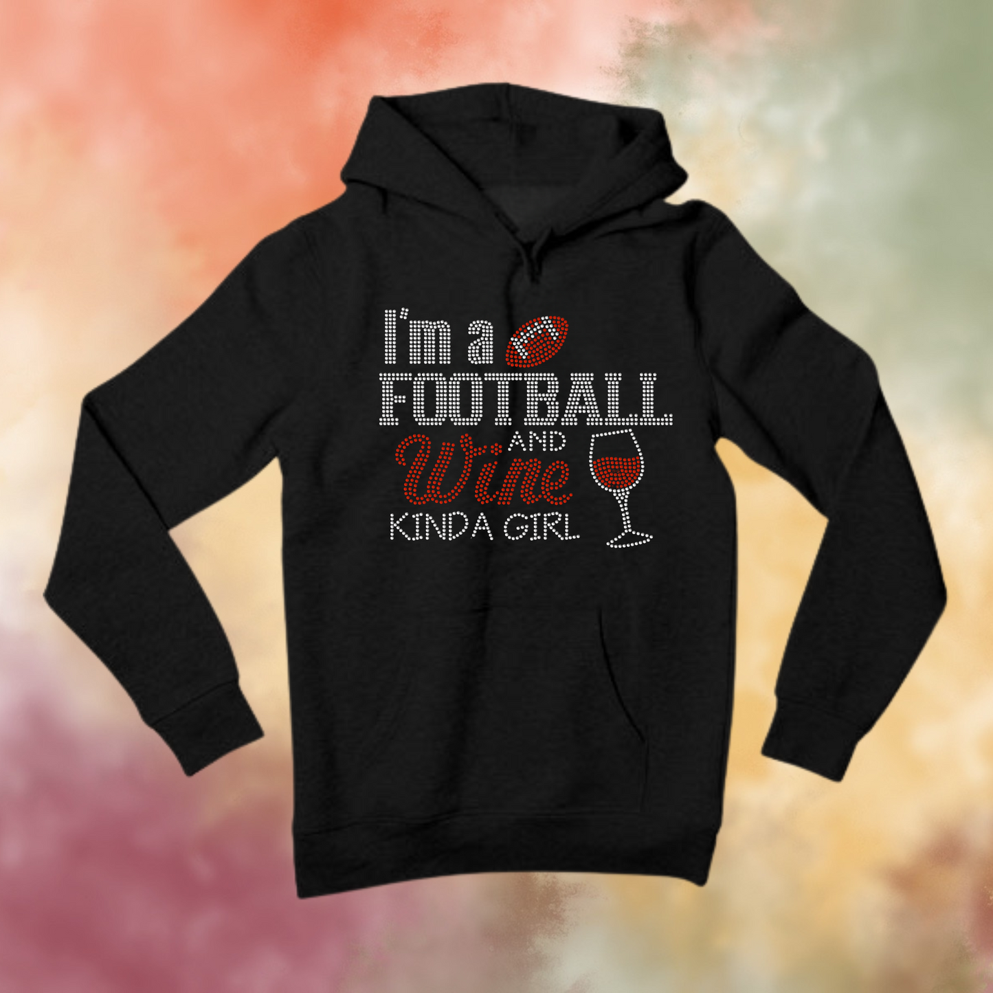 Wine and Football Kinda Girl Rhinestone Shirt – Game Day Sparkle Bling Tee | Blingdazzel
