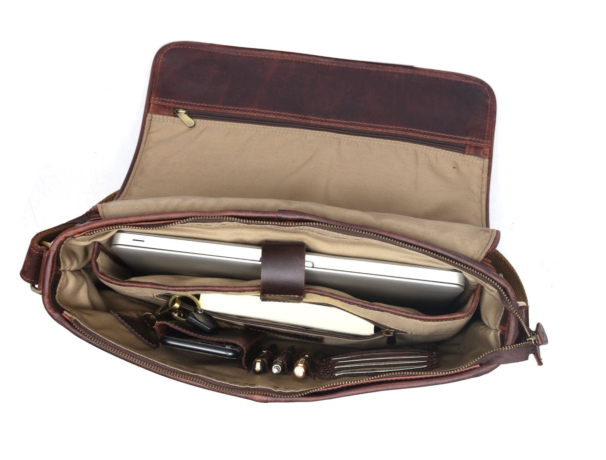 Hudson  Leather Messenger - Voyager - Velora Luxury Fashion