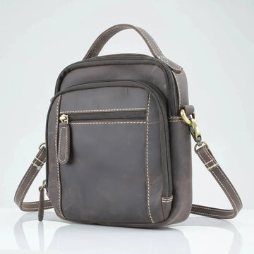 Hunter Leather Bag with Top Handle - Velora Luxury Fashion