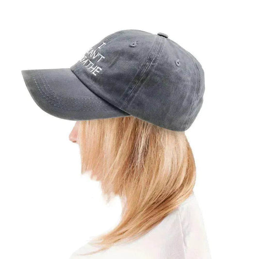 I can't breathe embroidered baseball caps - Velora