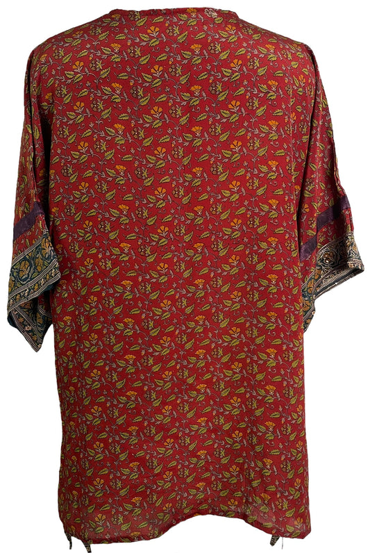 PRC6457 Avatar Pure Silk Long Tunic with Side Ties - Velora