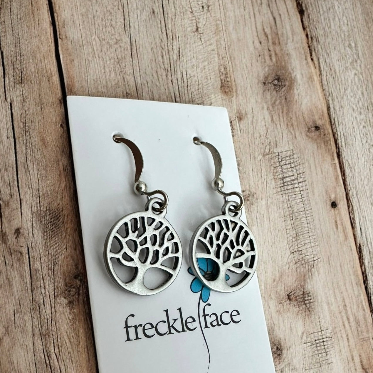 Tree Silhouette Dangle Earrings – Matte & Polished Silver Options - Velora