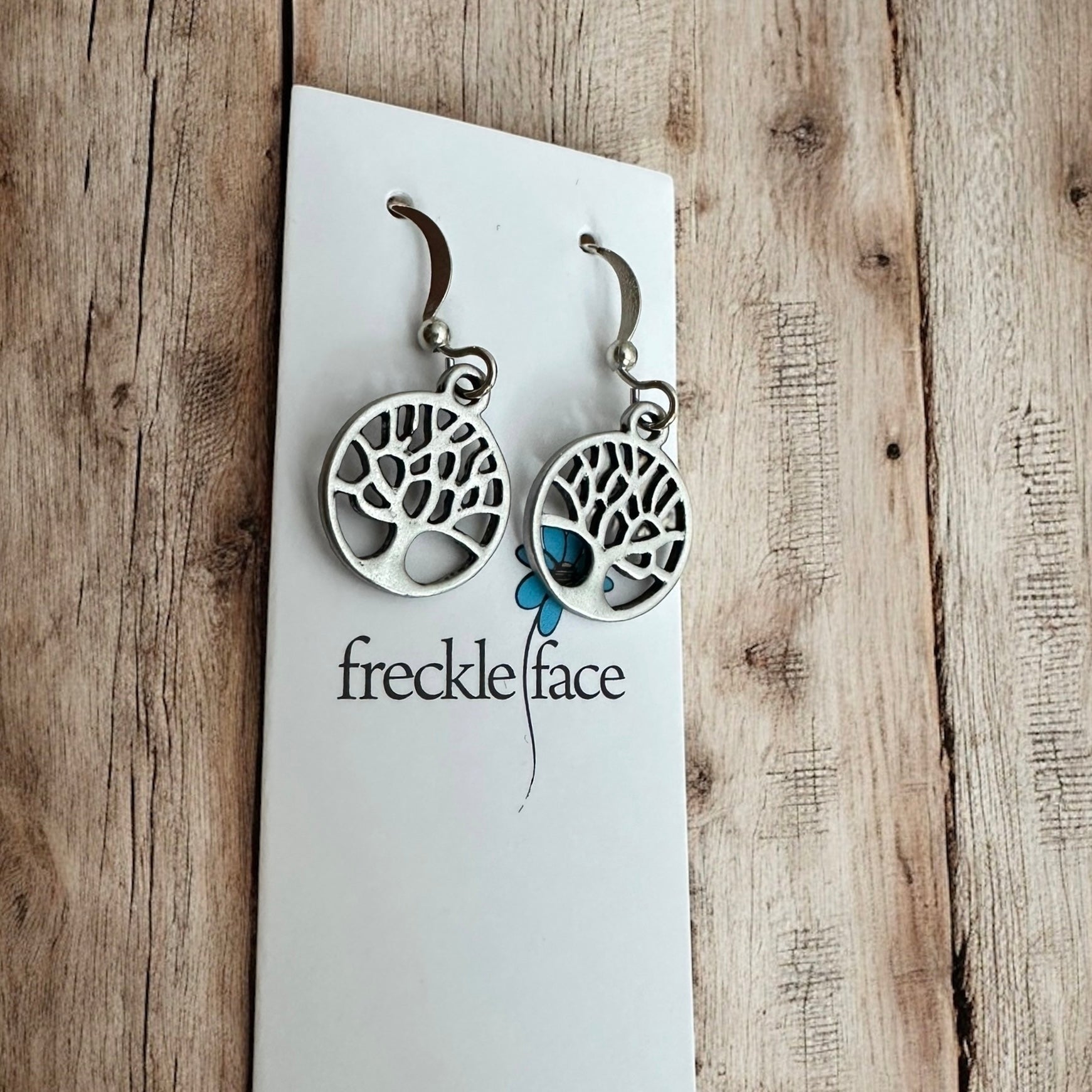 Tree Silhouette Dangle Earrings – Matte & Polished Silver Options - Velora