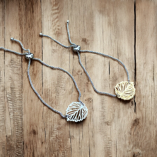 Adjustable Bracelet - Simple Leaf - Velora