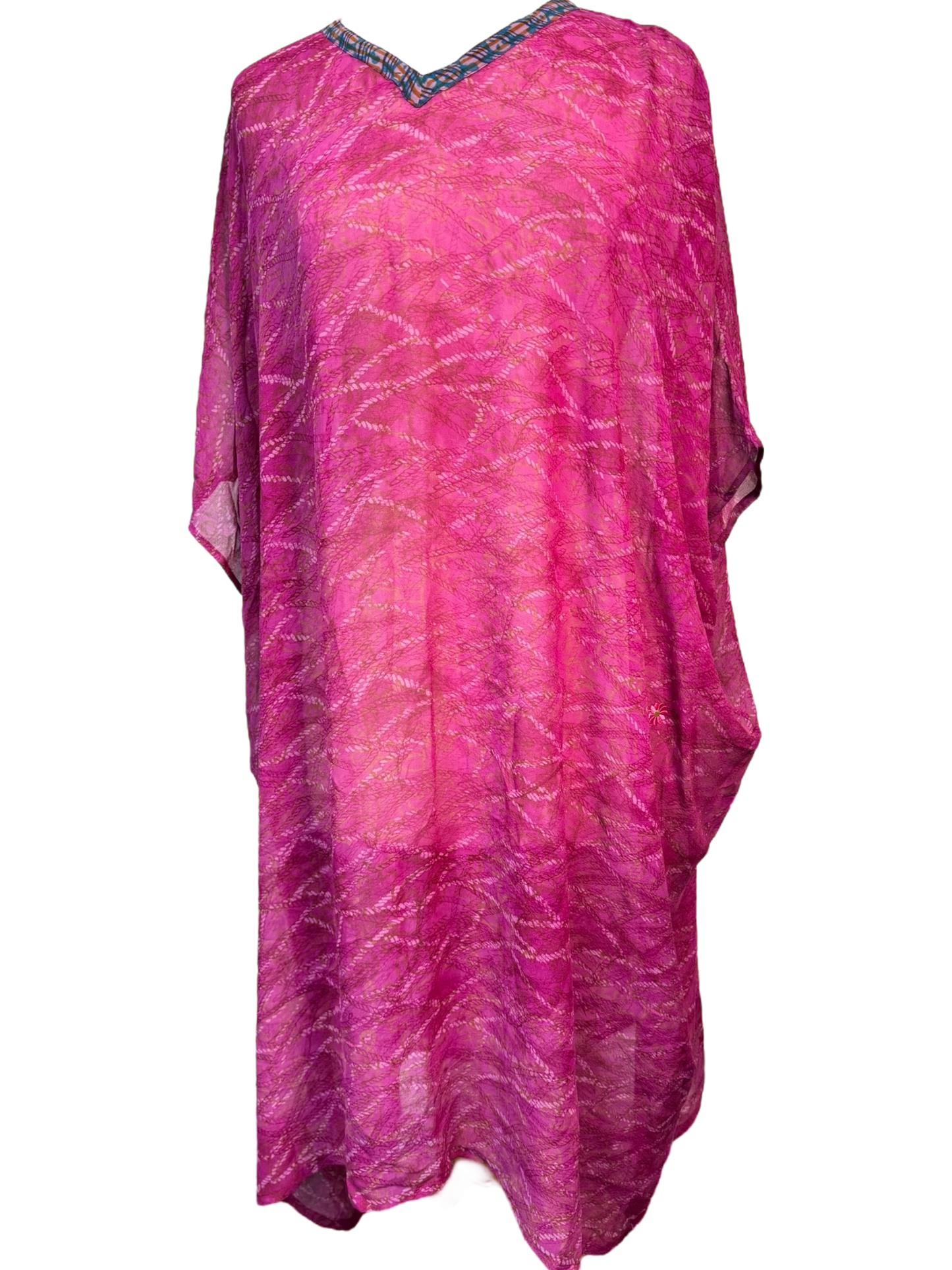 PRG7475 Sheer Avatar Pure Silk Midi Length Kaftan - Velora