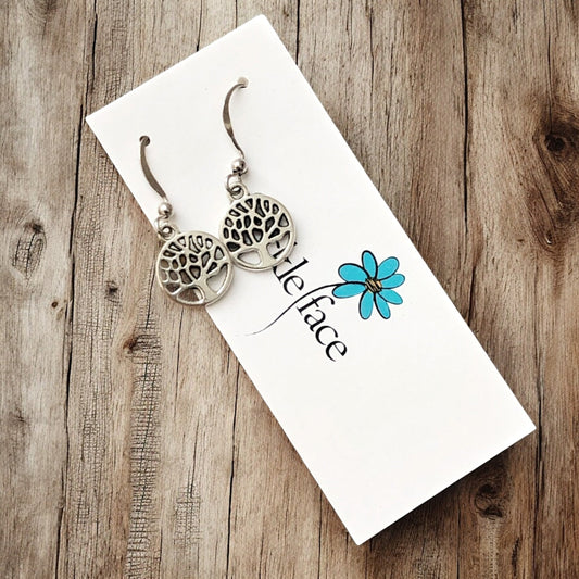Tiny Tree Earrings – Nature-Inspired Dangle, Hypoallergenic - Velora