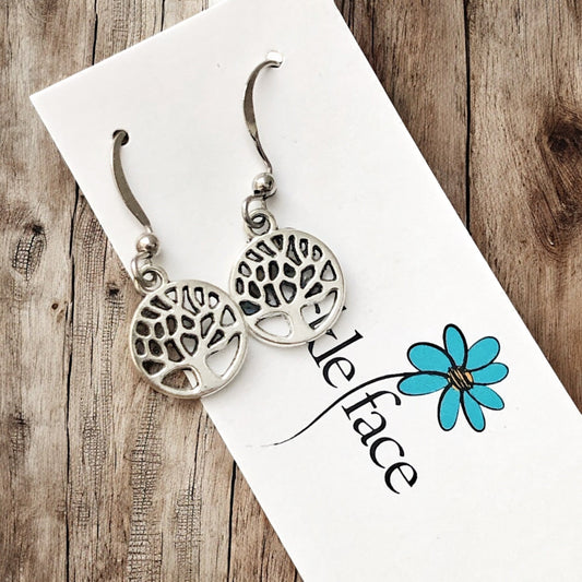 Tiny Tree Earrings – Nature-Inspired Dangle, Hypoallergenic - Velora