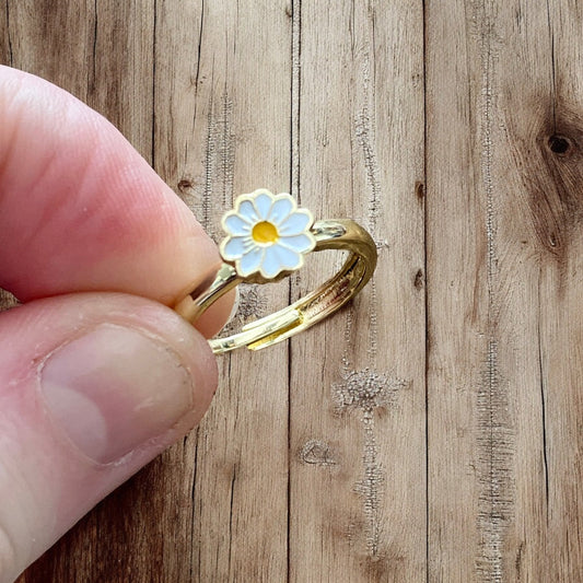 Daisy Fidget Ring – Adjustable Spinner Ring for Anxiety Relief - Velora