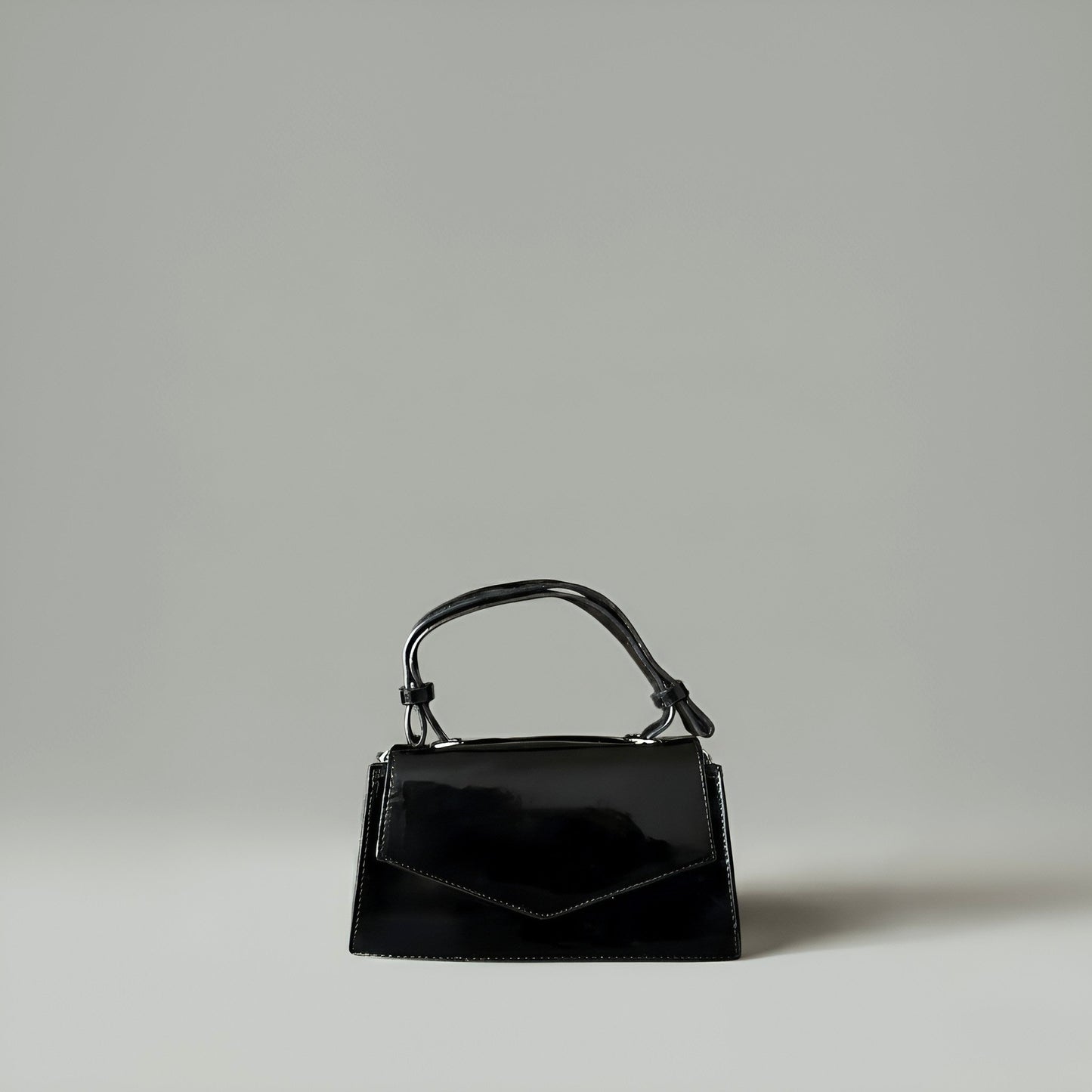 CHERRY - Glossy Chic Mini Leather Crossbody Bag - Cherry Red & Black rottaofficial