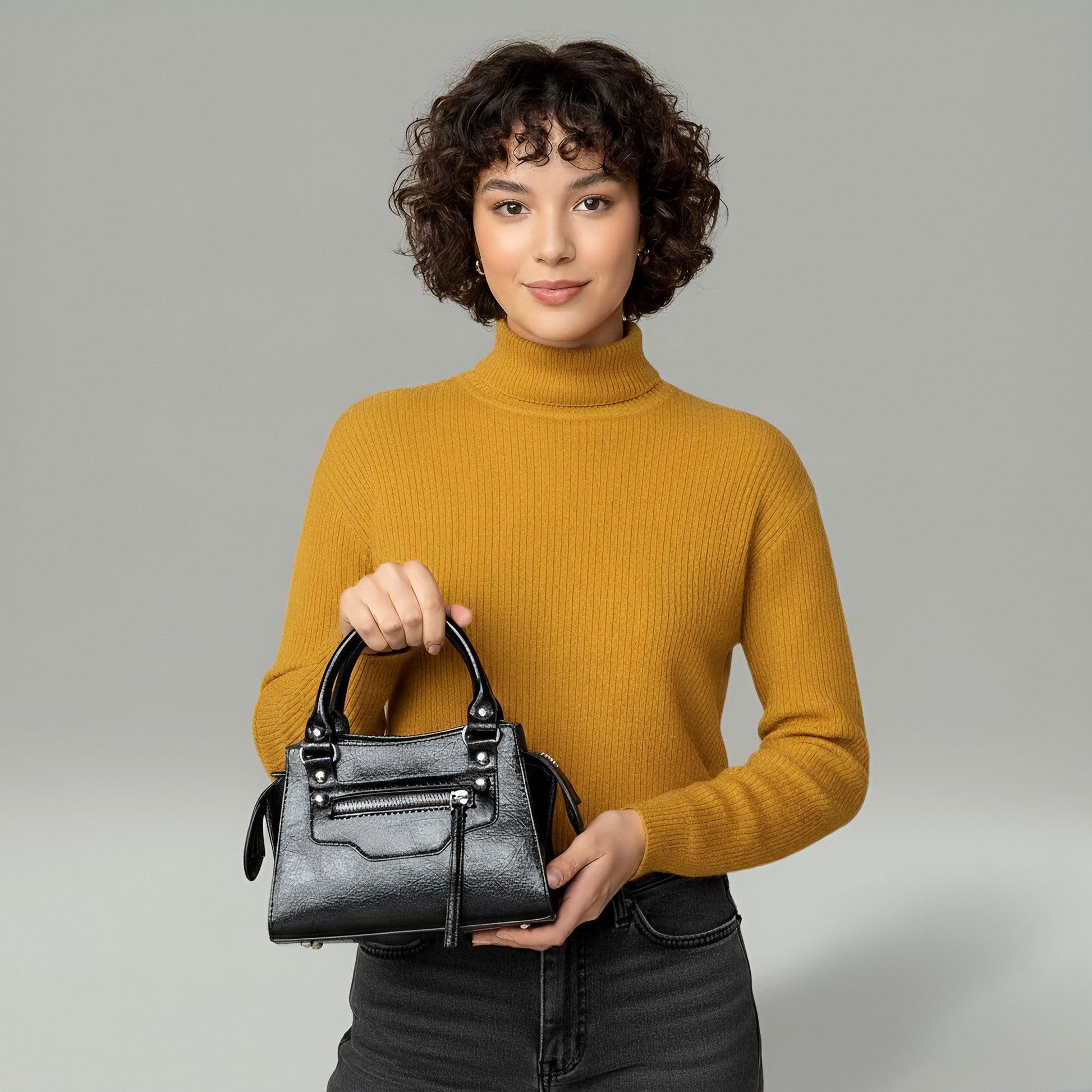 NOIR - Compact Vegan Leather Mini Canvas Bag rottaofficial