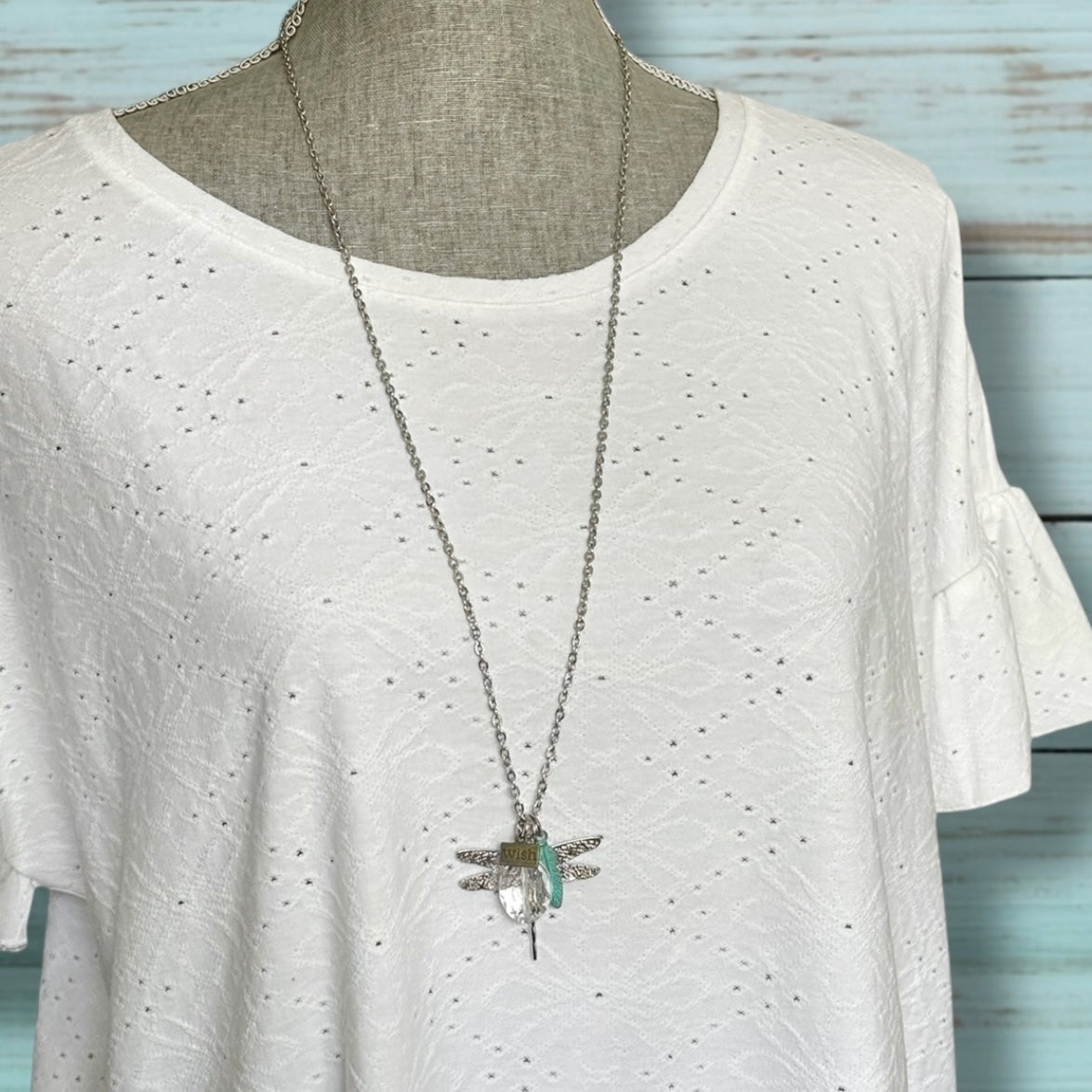 Crystal Dragonfly Wish Necklace - Velora