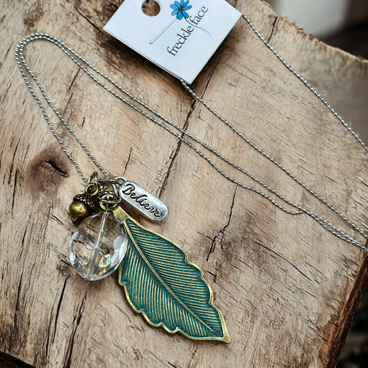 Patina Leaf Necklace - Velora