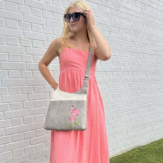 Peony Messenger Crossbody Bag