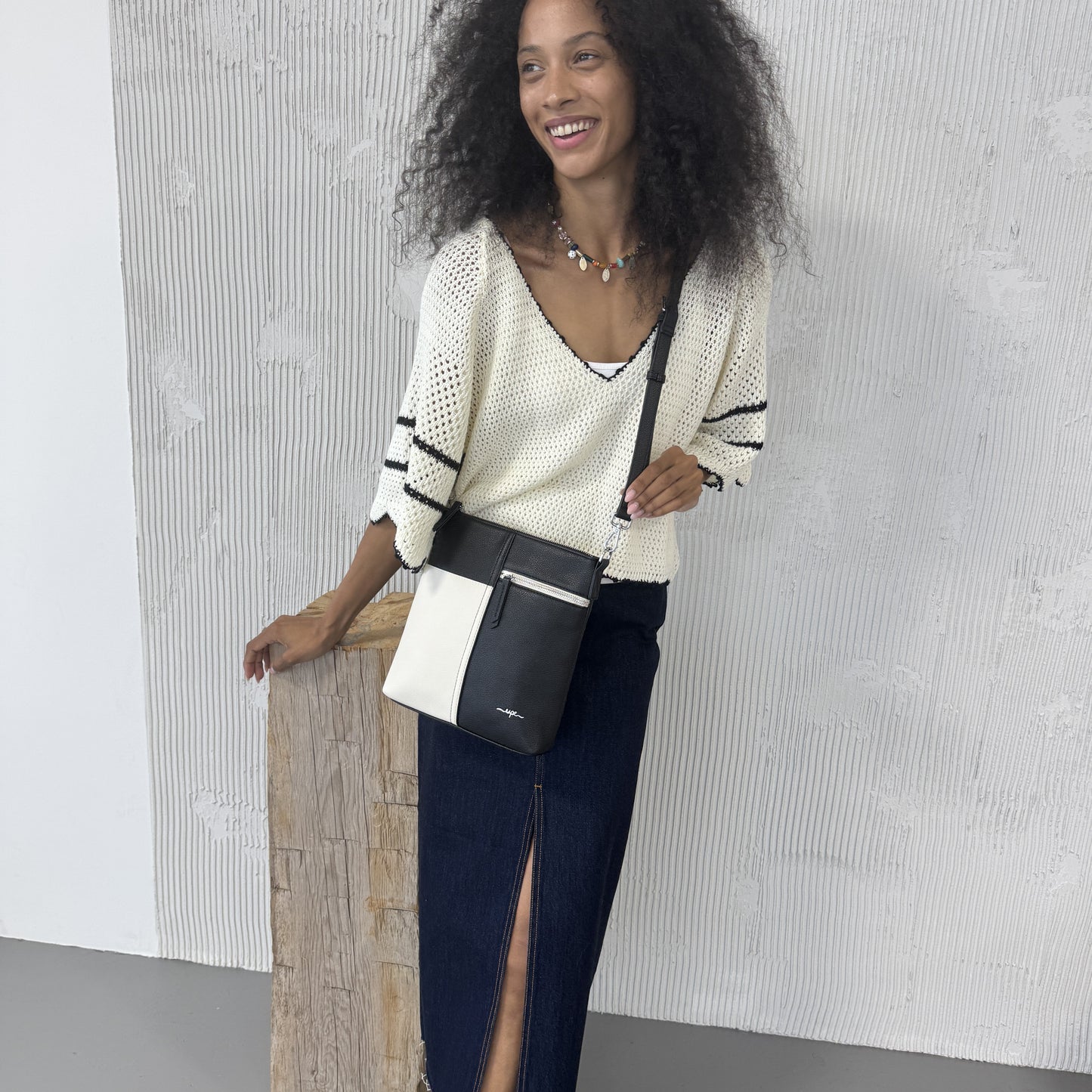 Barrie Two-Tone Crossbody Bag