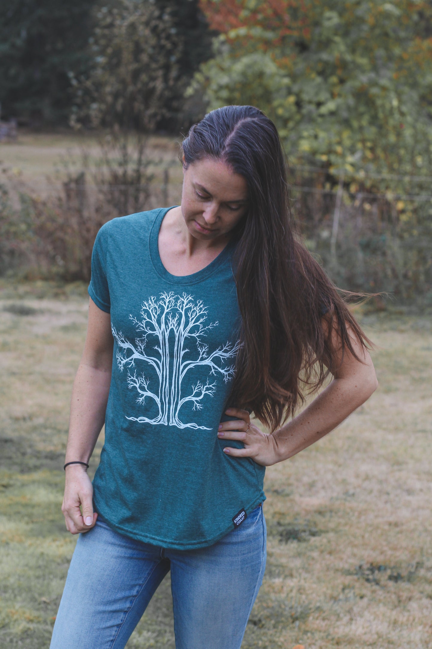 TREE - Womens Eco Tee - Heather Green