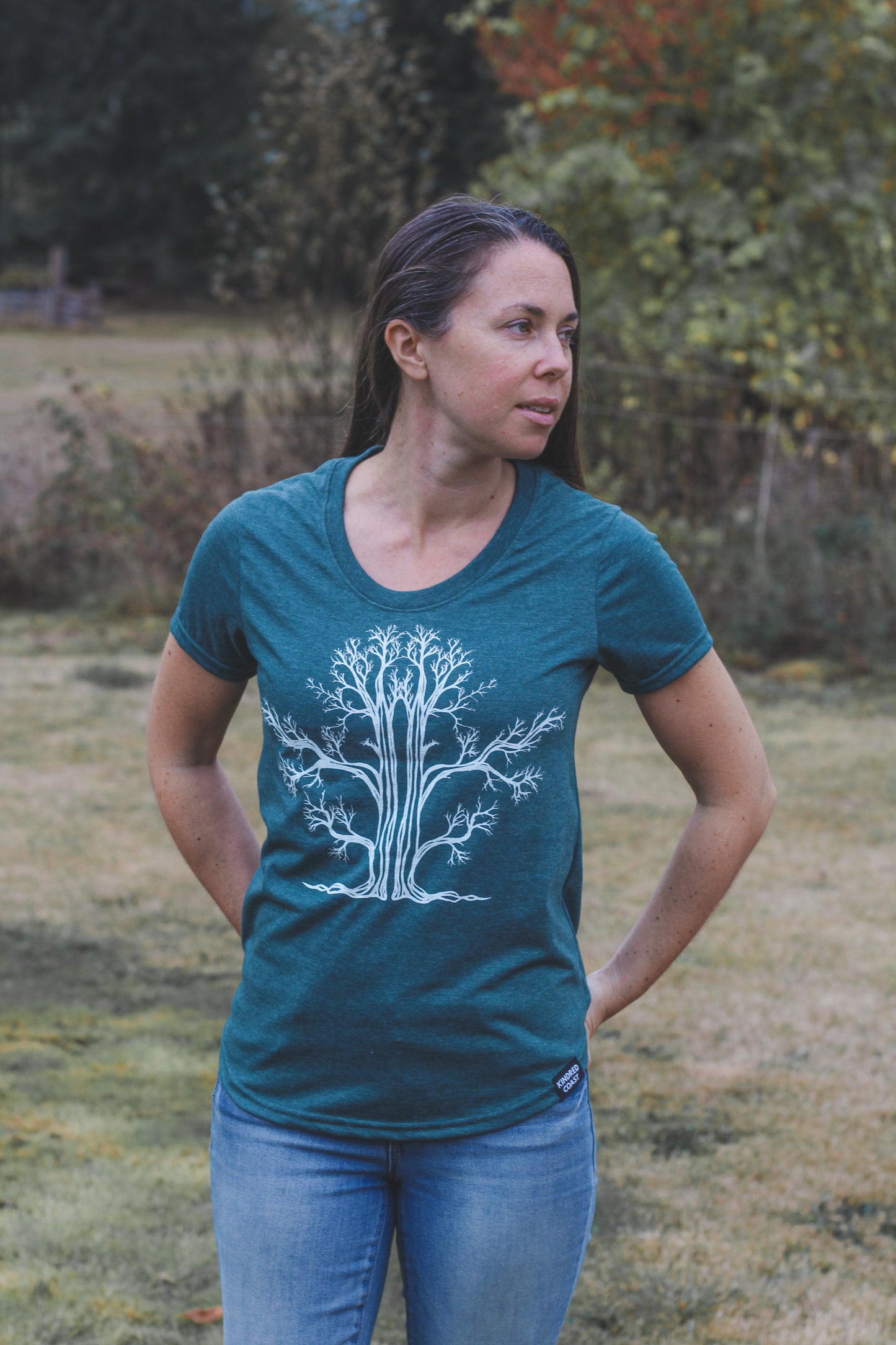 TREE - Womens Eco Tee - Heather Green