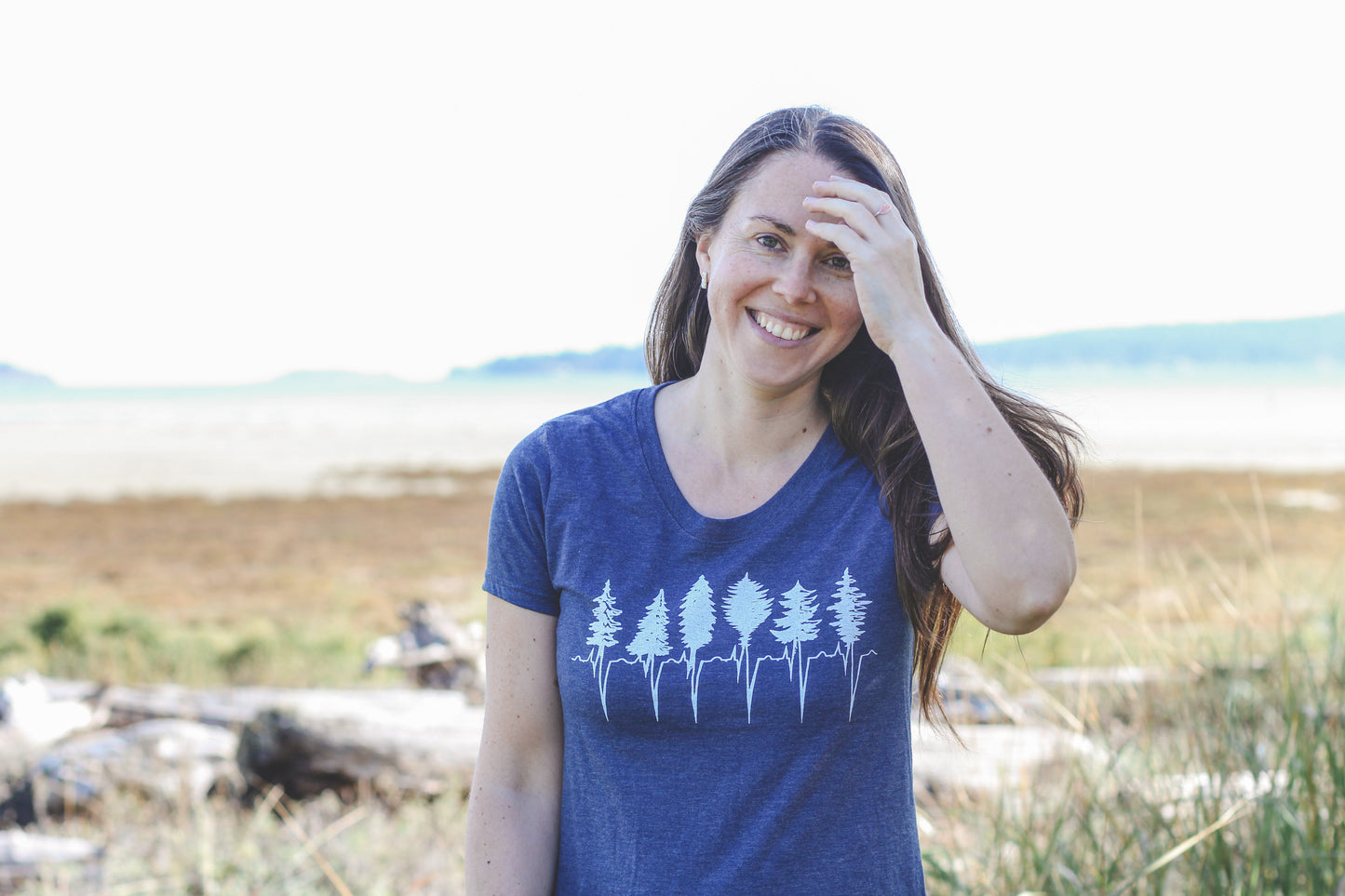 TREELINE - Women's Eco Tee - Heather Navy