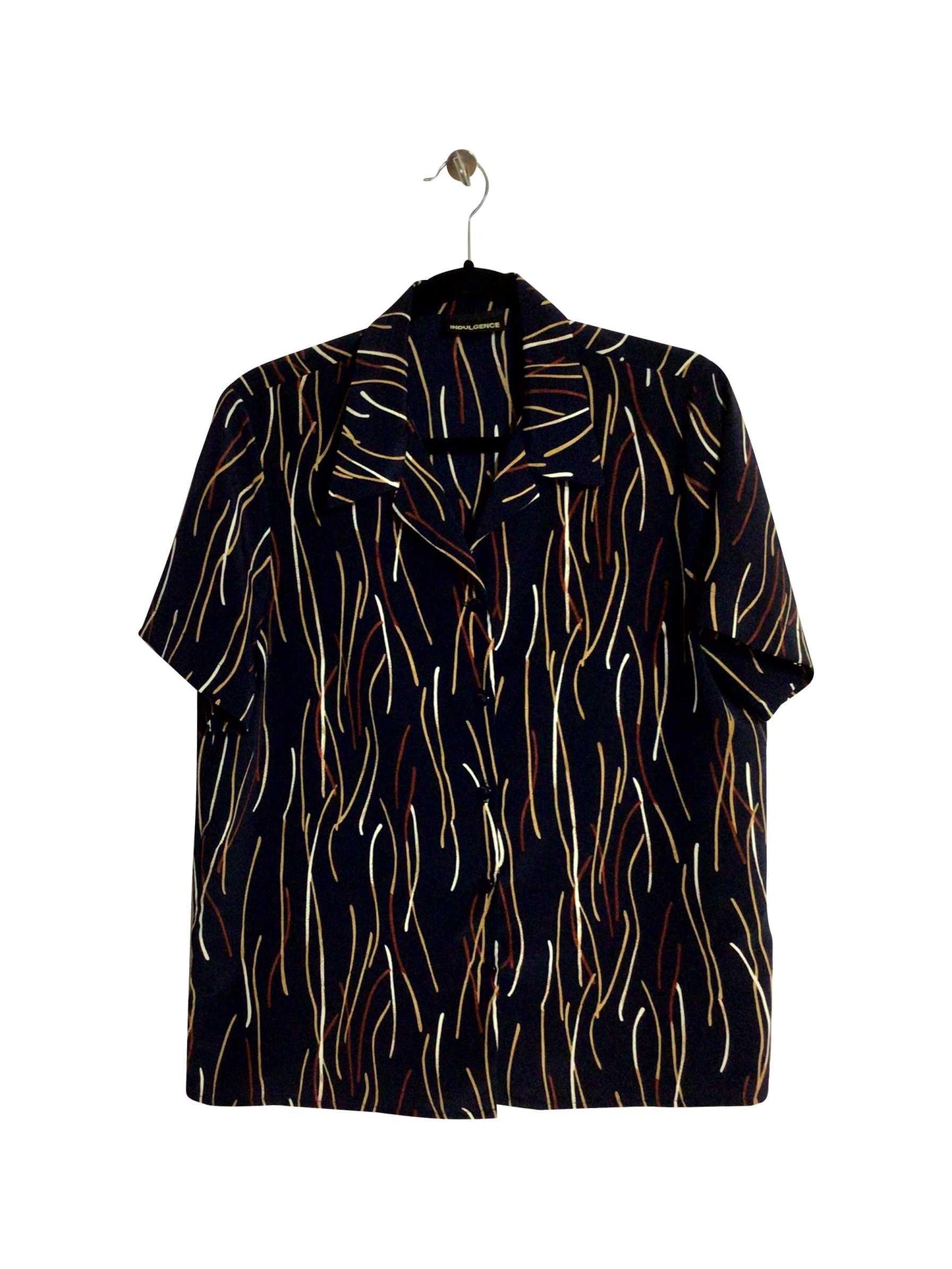 INDULGENCE Regular fit Button-down Top in Black - 16 - Velora