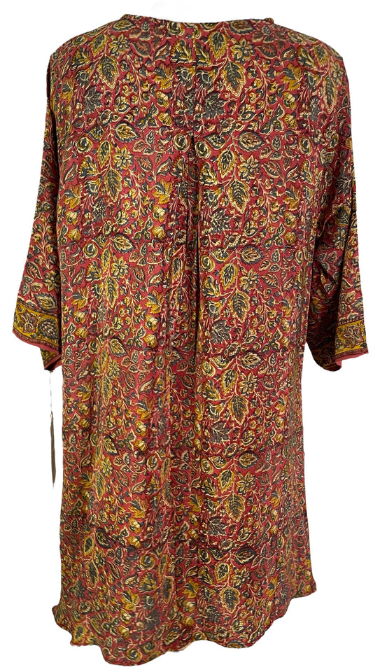 PRC6049 Avatar Pure Silk Self Pocket Tunic Dress - Velora