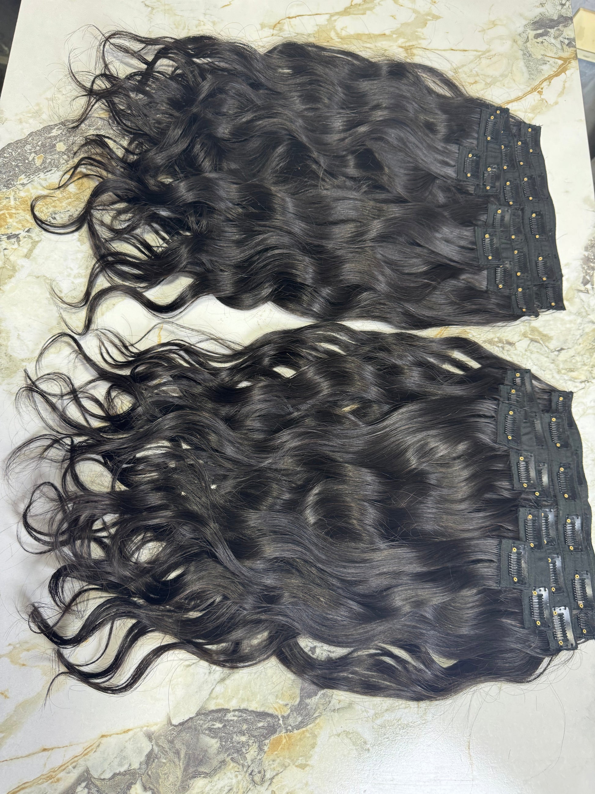 Indian Virgin Wavy Clip On Set - Velora Luxury Fashion