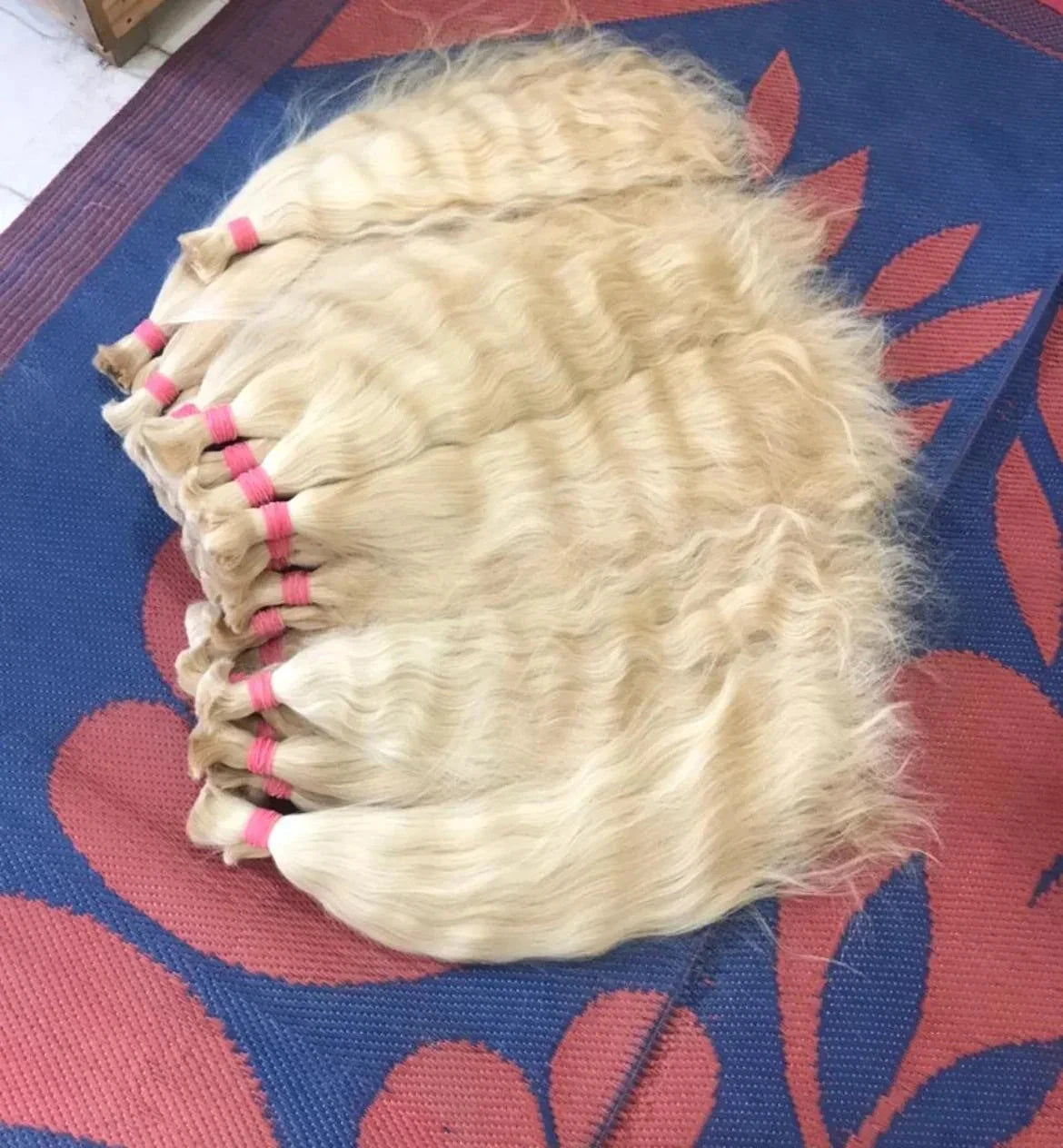 Indian raw 613 blonde bulk hair - Velora Luxury Fashion