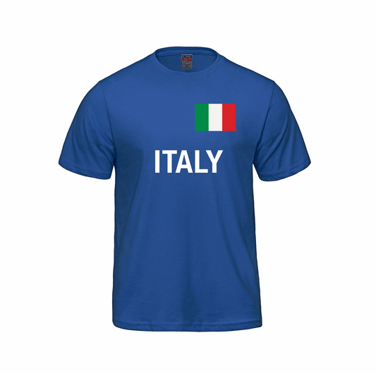 Italy World Football Fan Tee – Royal Blue - Velora