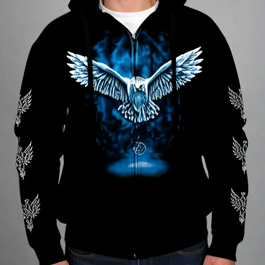 J&L Imports Men's Owl  Zip-Up Hoodie - Velora Luxury Fashion