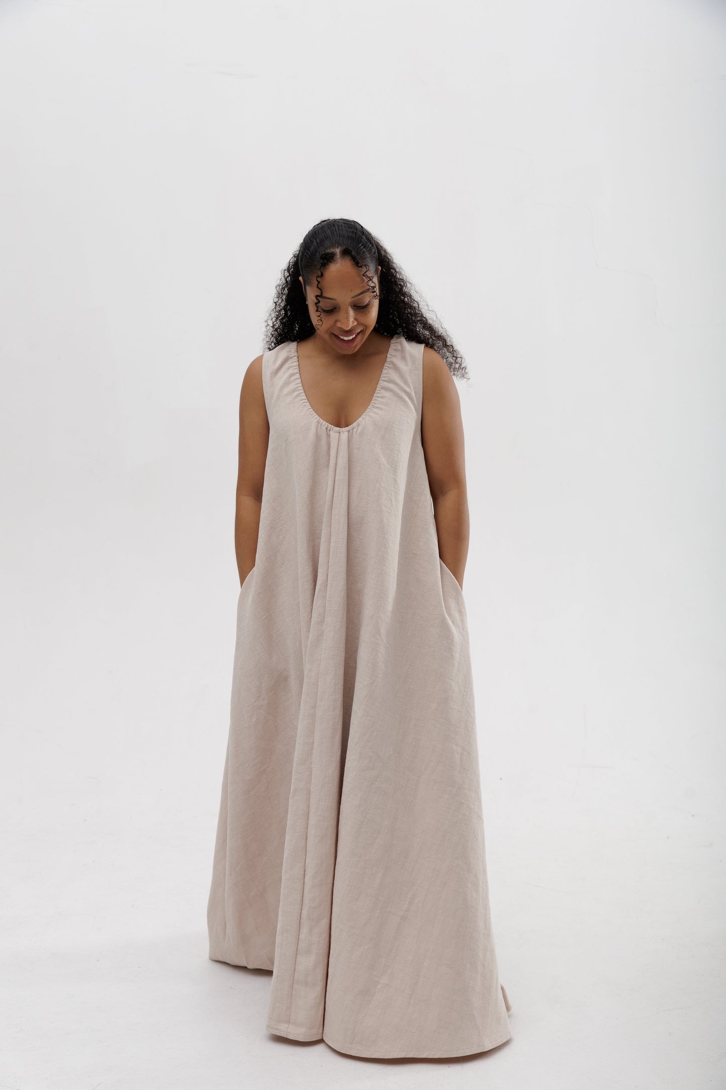 Robe ample effet lin