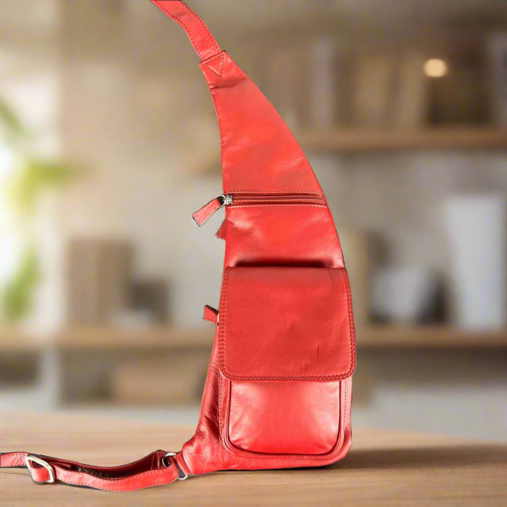 JBG International Leather Sling Body Bag. Premium Crossbody Bag for Modern Urban Carry - Velora Luxury Fashion
