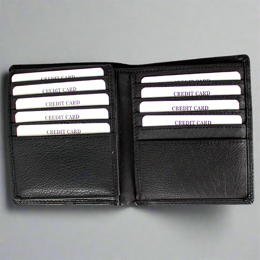 JBG International Men's Flip Up Wing Bifold Leather Wallet - Velora Luxury Fashion