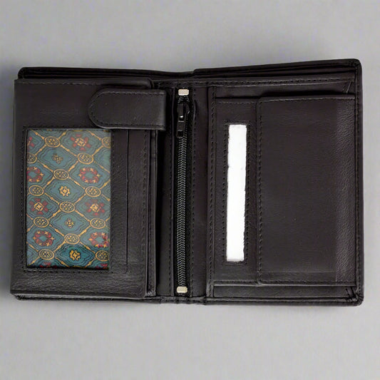 JBG International Men's Snap Close Flip Trifold Leather Wallet Boutique of Leathers/Open Road