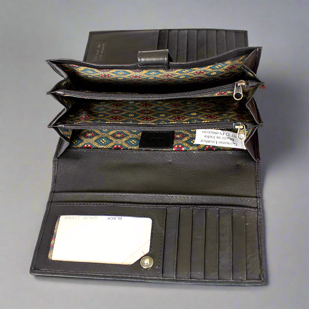 JBG International Women's Trifold RFID Leather Wallet - Velora Luxury Fashion