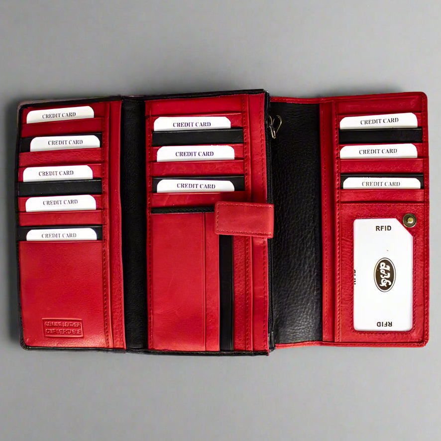 JBG International Women's Trifold RFID Leather Wallet - Velora Luxury Fashion