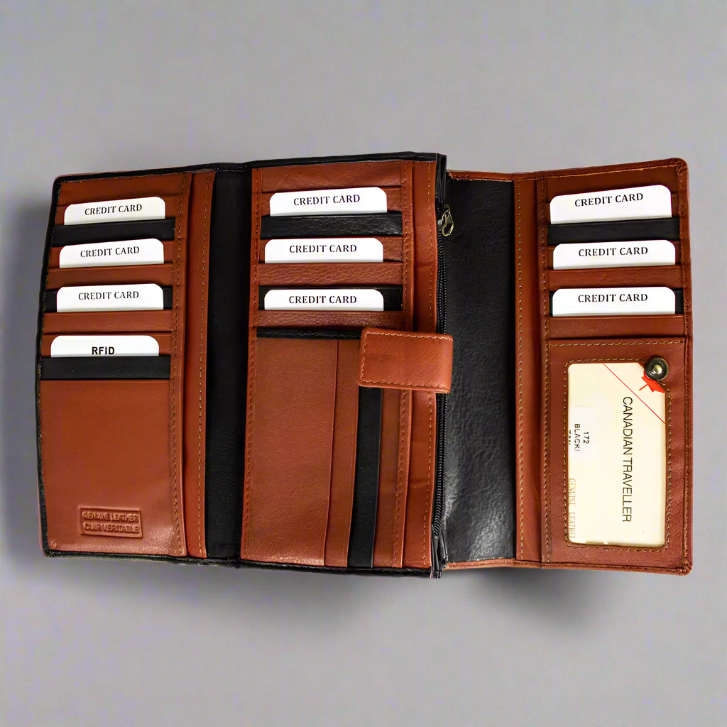 JBG International Women's Trifold RFID Leather Wallet - Velora Luxury Fashion