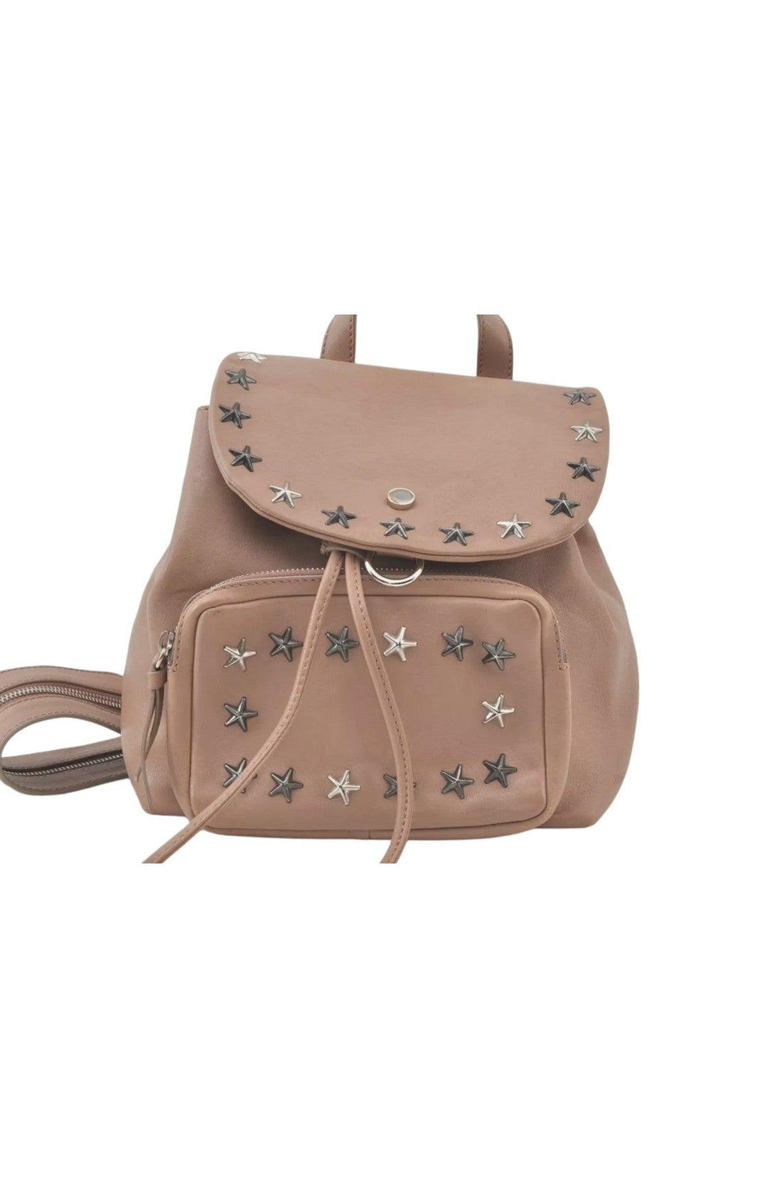JIMMY CHOO Vintage Stella Star Studs Leather Backpack Pink Beige 7492K - Velora Luxury Fashion