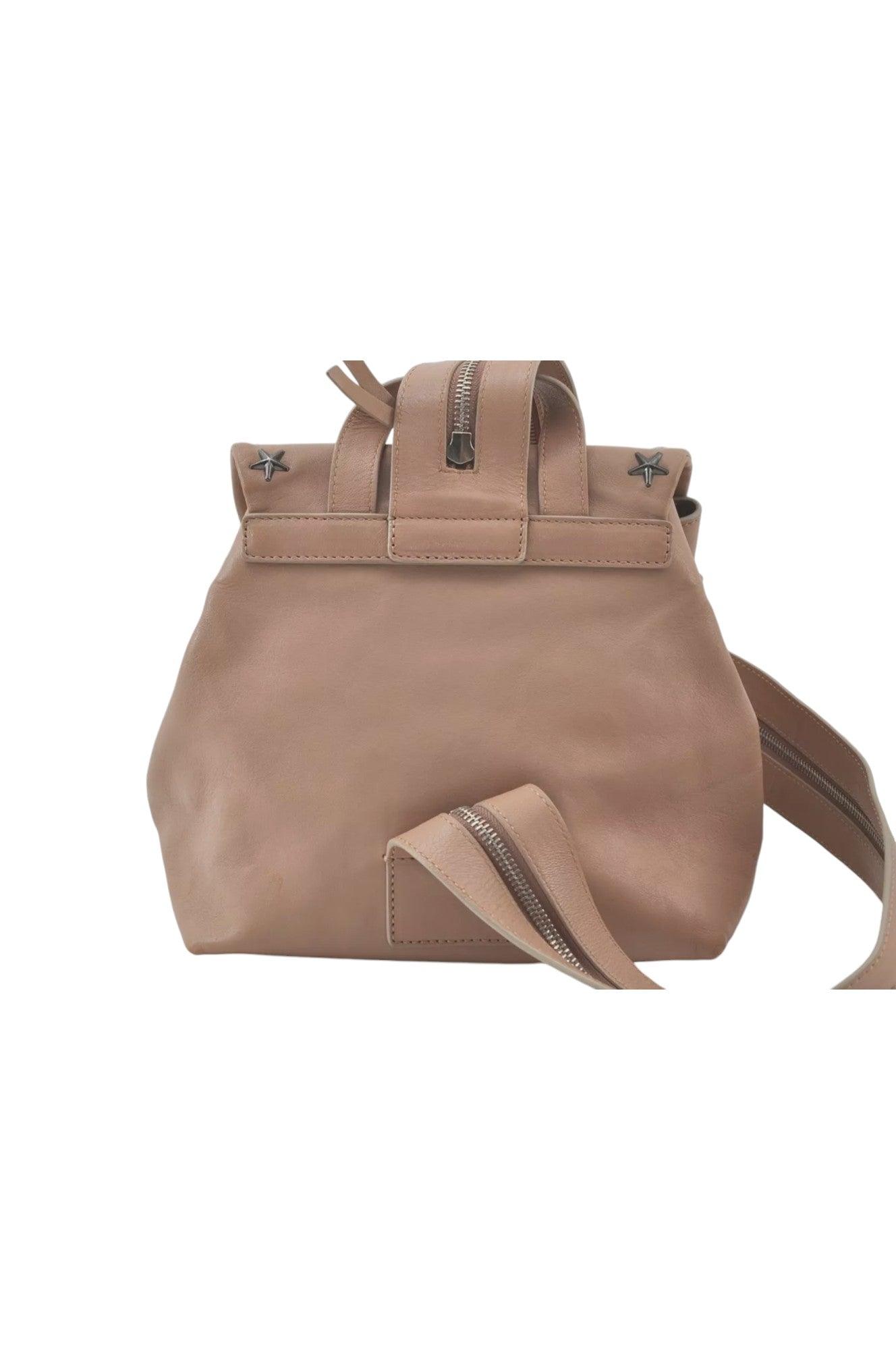 JIMMY CHOO Vintage Stella Star Studs Leather Backpack Pink Beige 7492K - Velora Luxury Fashion