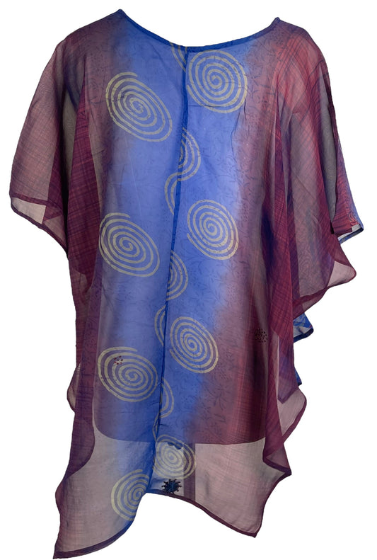 PRG6507 Sheer Avatar Pure Silk Waterfall Top - Velora