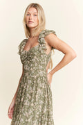 Jade By Jane Ruffle Sleeve Tiered Maxi Dress - Velora Luxury Fashion