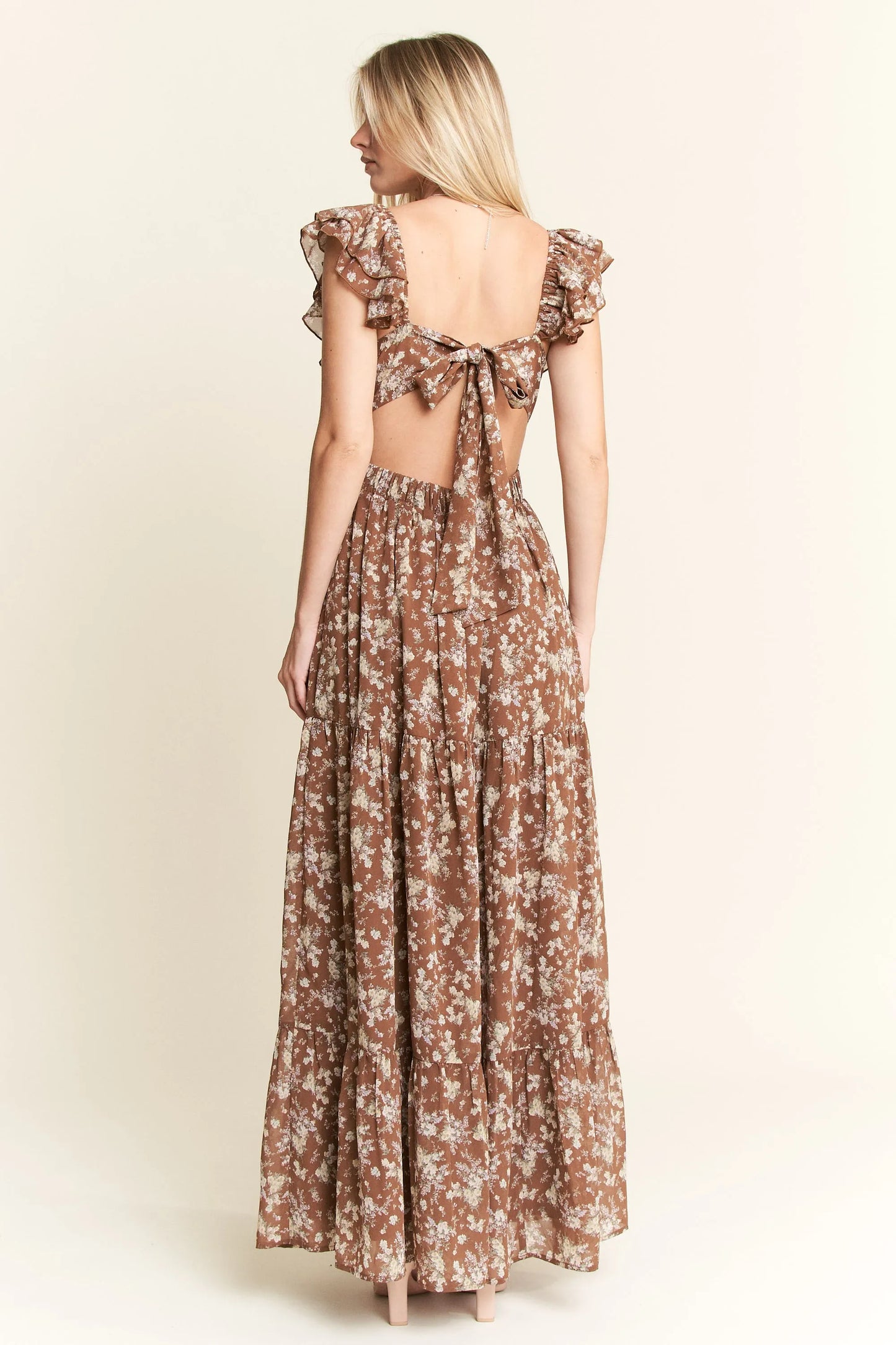 Jade By Jane Ruffle Sleeve Tiered Maxi Dress - Velora Luxury Fashion