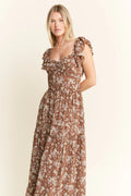 Jade By Jane Ruffle Sleeve Tiered Maxi Dress - Velora Luxury Fashion