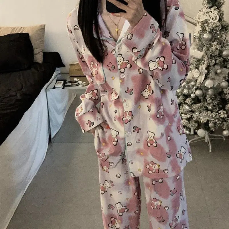 Japanese Sweet Cartoon Long Sleeved Pajamas For Women EX-STOCK Canada
