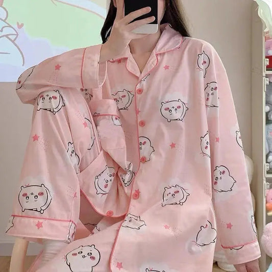 Japanese Sweet Cartoon Long Sleeved Pajamas For Women EX-STOCK Canada