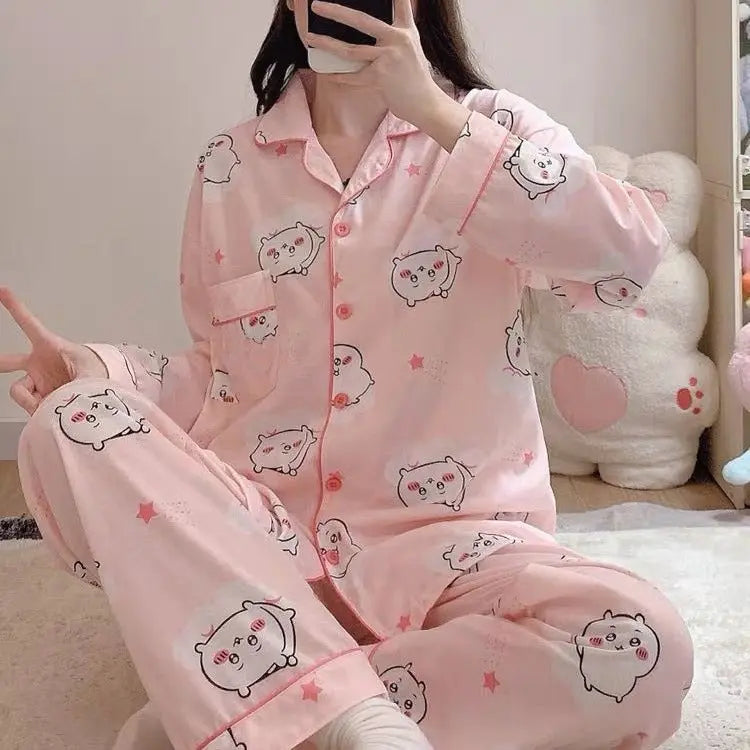 Japanese Sweet Cartoon Long Sleeved Pajamas For Women EX-STOCK Canada