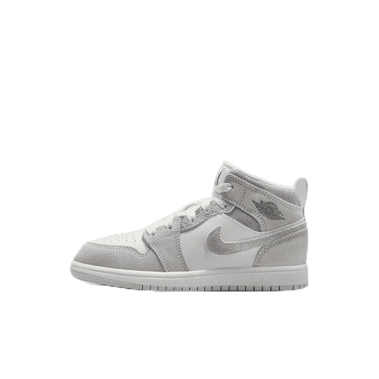 Jordan 1 Mid SE Little Kids Shoes (FQ8087-002 Neutral Grey/Sail/Smoke Grey) Size 1 - Velora Luxury Fashion