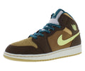 Jordan Boys Air 1 Mid SE (Big Kid) Cacao Wow/Luminous Green/Ale Brown/Twine/Sail/Geode Teal 7 Big Kid M - Velora Luxury Fashion