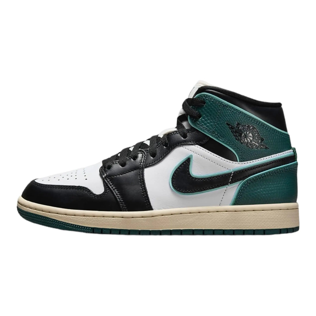 Jordan Nike Air 1 Mid Womens White/Black-Light Dew FQ7818-100 9 - Velora Luxury Fashion