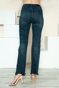 Judy Blue Full Size Button Fly Hem Destroy Straight Jeans - Velora Luxury Fashion