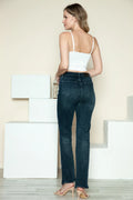 Judy Blue Full Size Button Fly Hem Destroy Straight Jeans - Velora Luxury Fashion