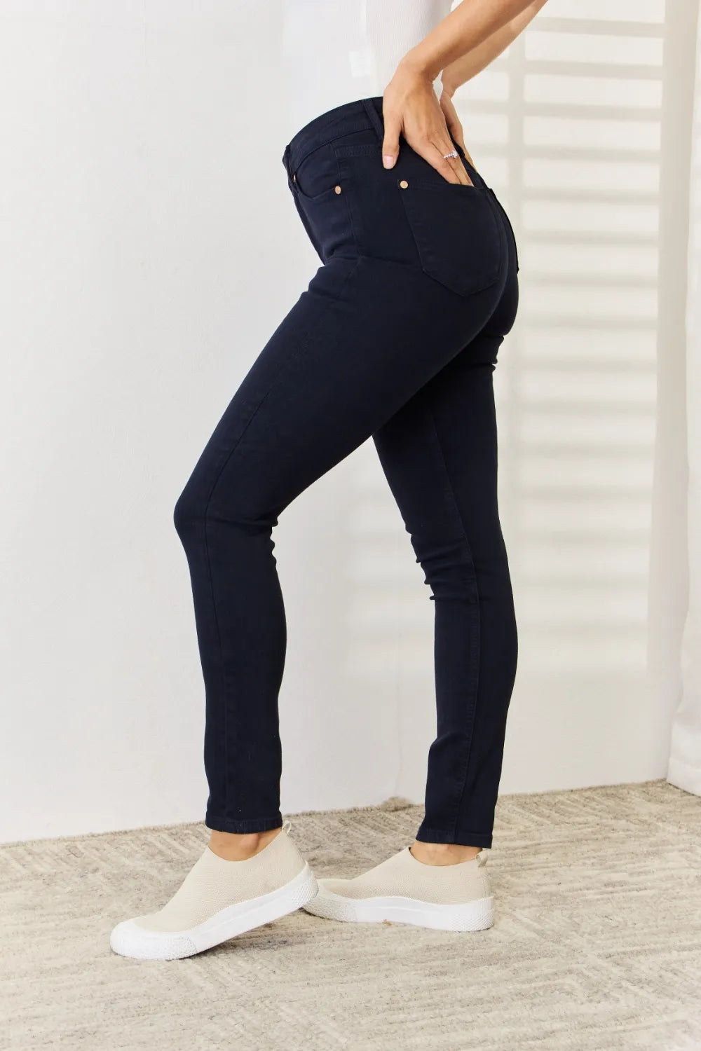 Judy Blue Full Size Garment Dyed Tummy Control Skinny Jeans - Velora Luxury Fashion